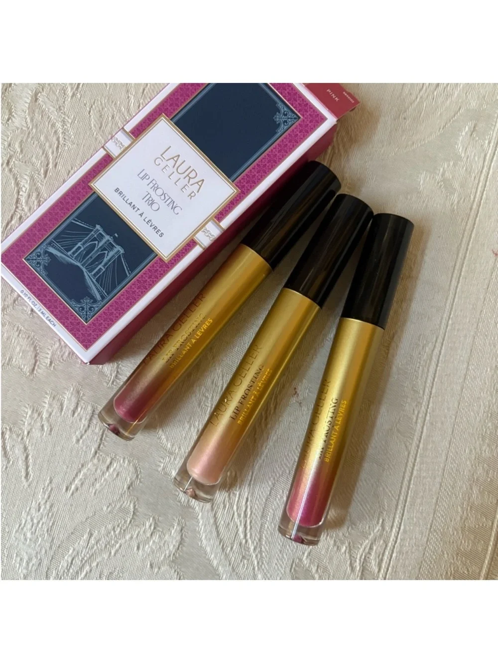 Laura Geller Lip Frosting Lipgloss Trio Set BNIB